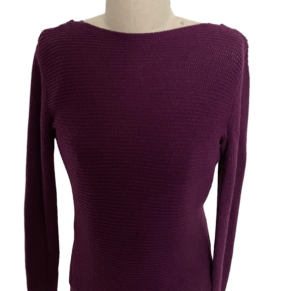 WHBM Purple Boatneck Sweater with Cross-Back Detail Size XXS - Picture 2 of 11
